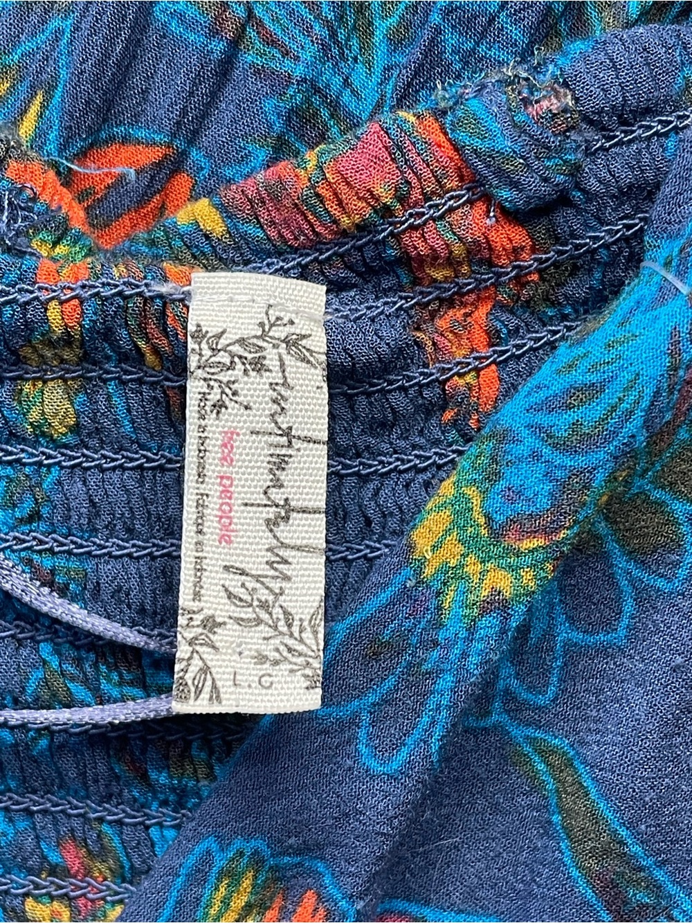 Free People One Step Ahead Maxi Dress Blue Floral Boho Sleeveless Size Large L - Picture 6 of 8